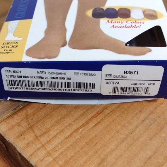 Activa 20-30mmHg Firm Support Graduated Compression Men's Dress Socks Brown NWT - Picture 5 of 9